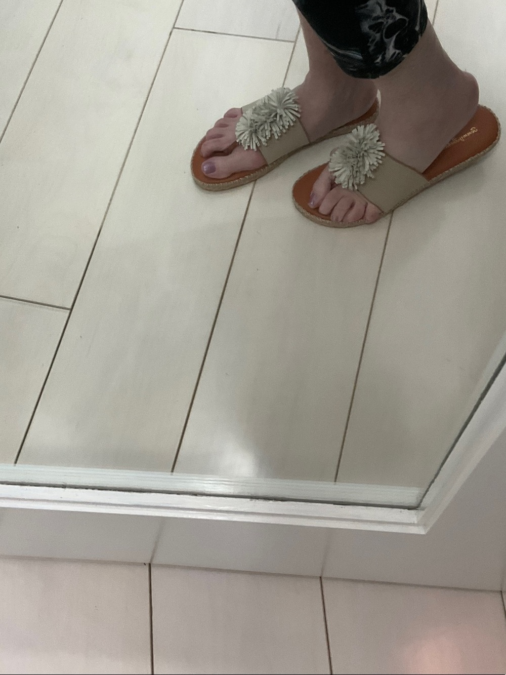 Tommy Bahama Neutral Pom-Pom Slide Sandals in Beige and Tan - Picture 7 of 7